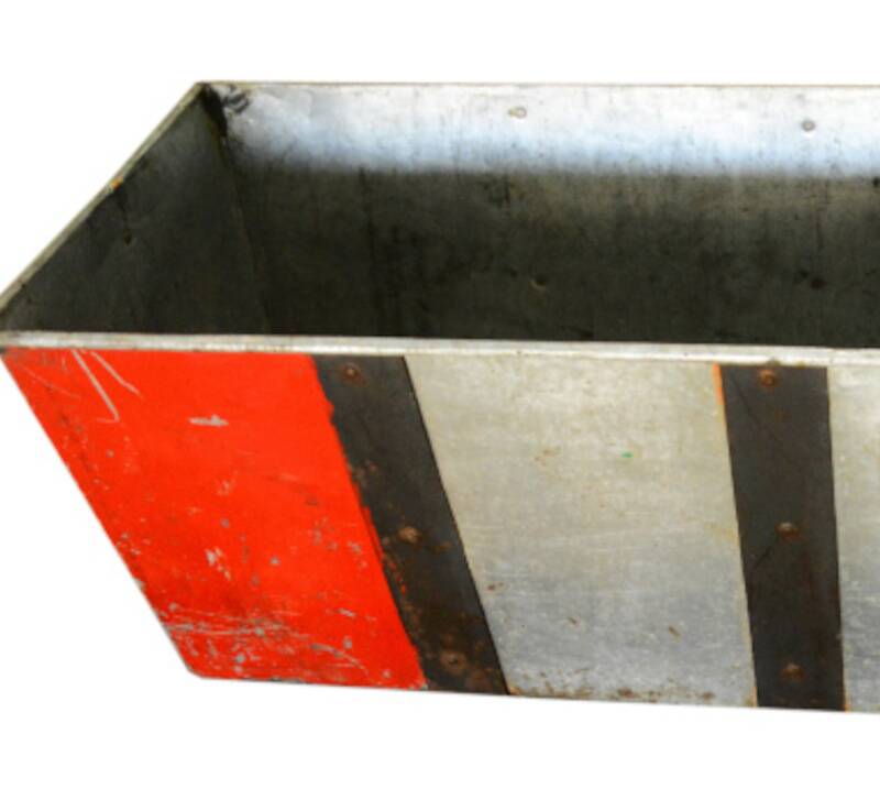 Vintage zinc metal planter with piece handles and original patina from India