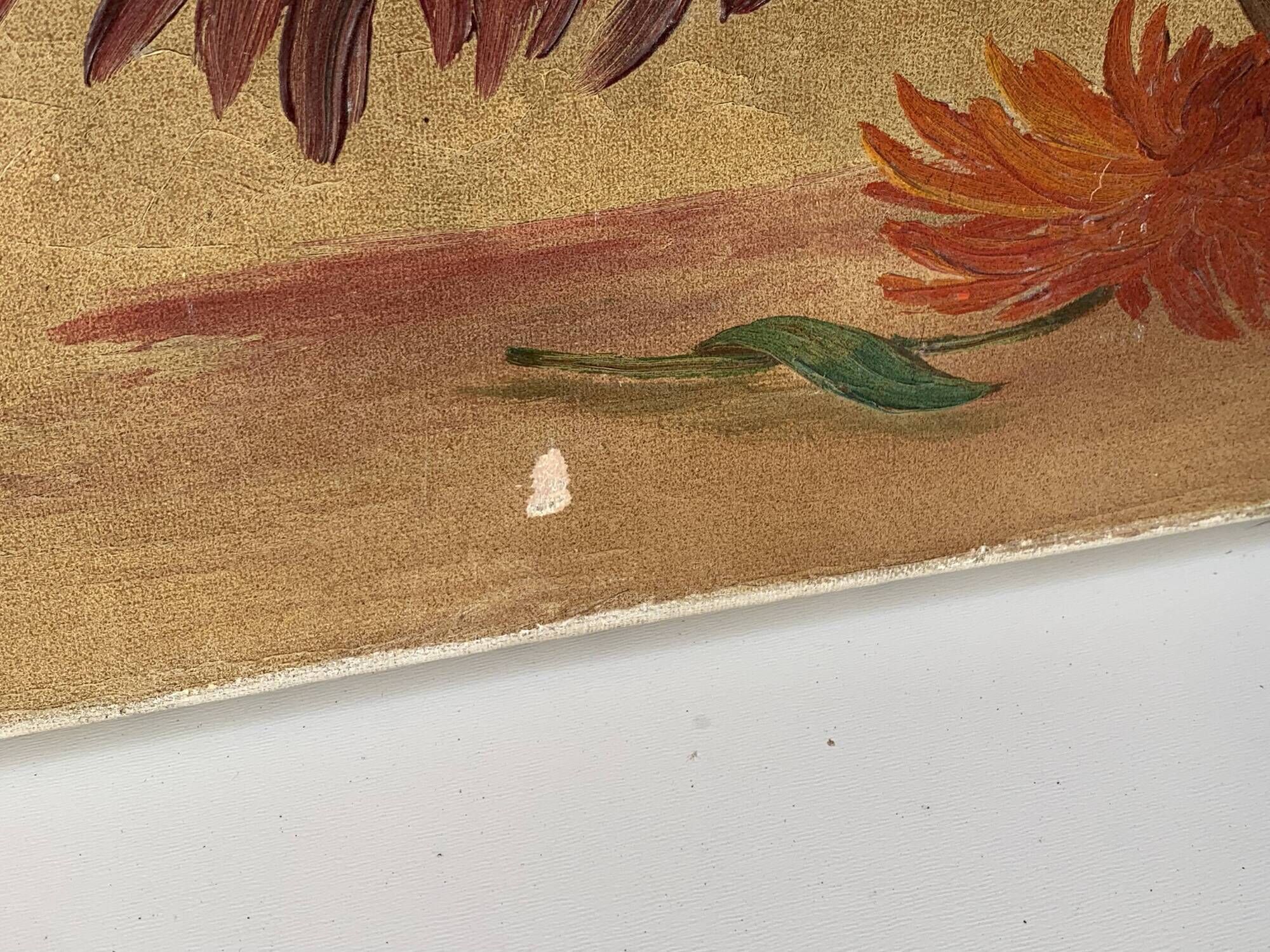 Painting the bouquet of vintage dahlias signed Blanchard