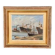 Oil on Canvas “Ships” by Josef Lang, Signed, Vintage & Framed 40×34cm