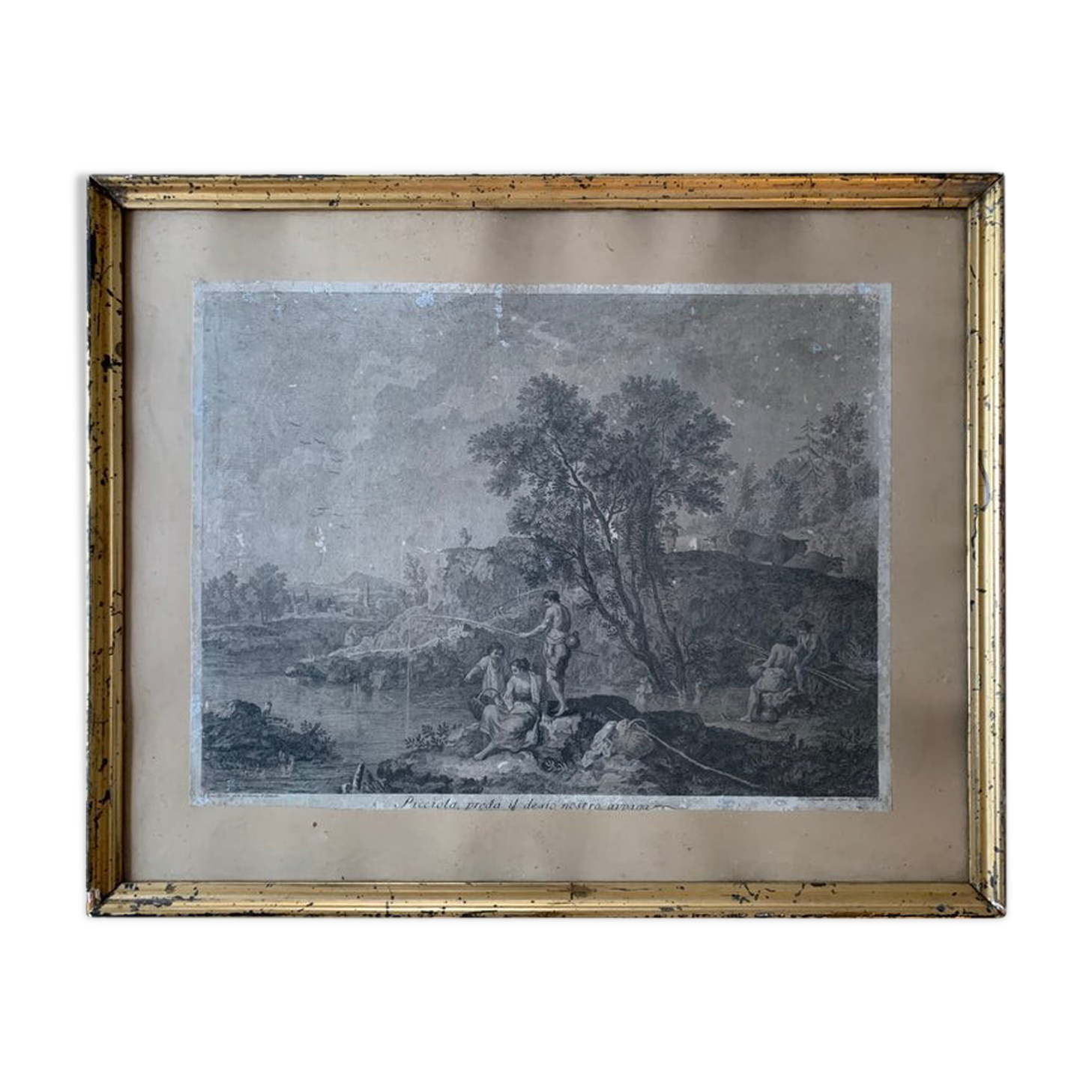 Francesco Zuccarelli, fishing scene, engraving, eighteenth century