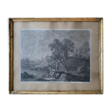 Francesco Zuccarelli, fishing scene, engraving, eighteenth century