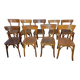 Set of 9 mismatched bistro chairs, 1950s.