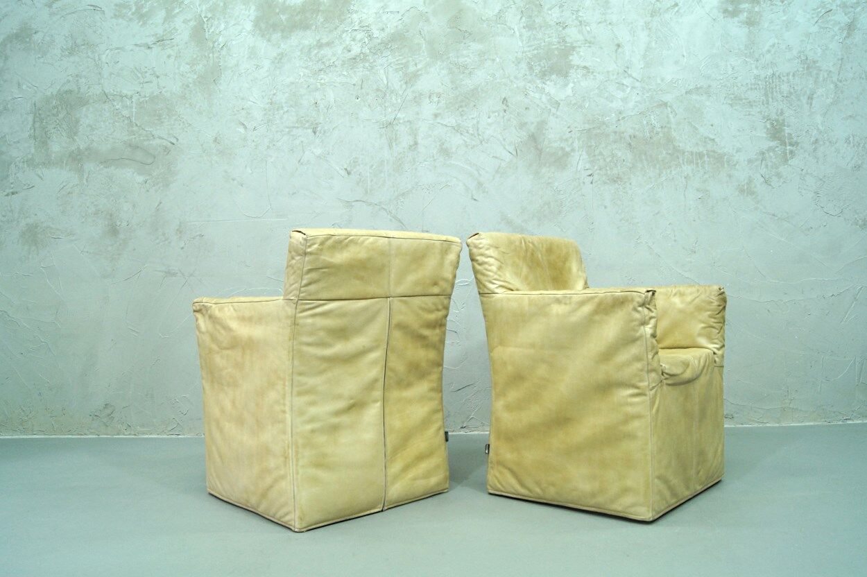 A pair of brutalist armchairs by Gerard van den Berg for Montis, 1970s