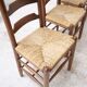 Architectural high-back chairs, straw seat, set of 4.
