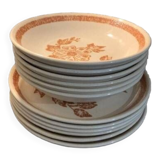 “Vintage” earthenware plates 6 flat & 6 deep