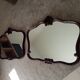Pair of large antique Rococo style Louis XV mirrors in carved solid wood.