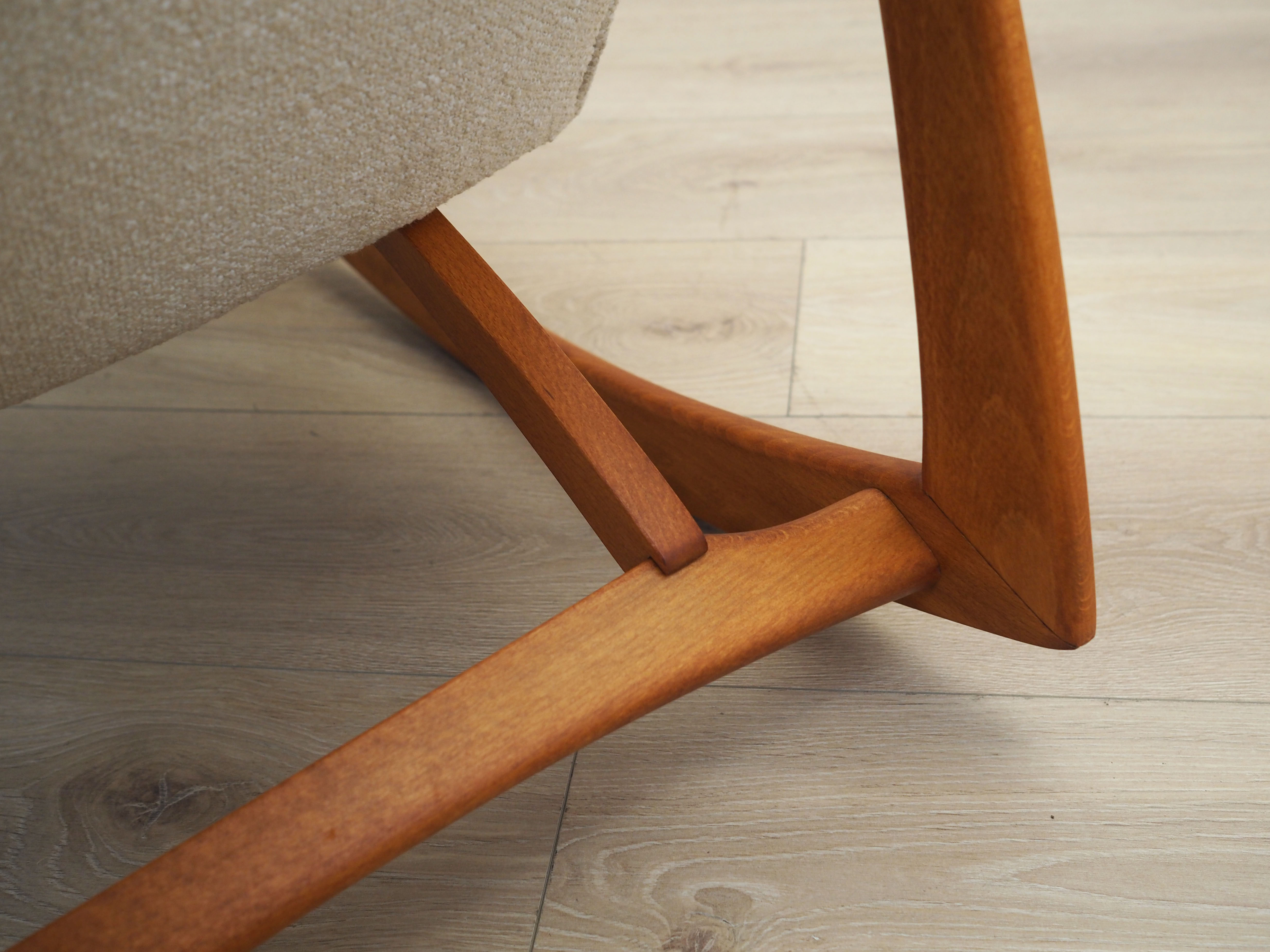 Beech rocking armchair, Danish design, 1970s, Denmark