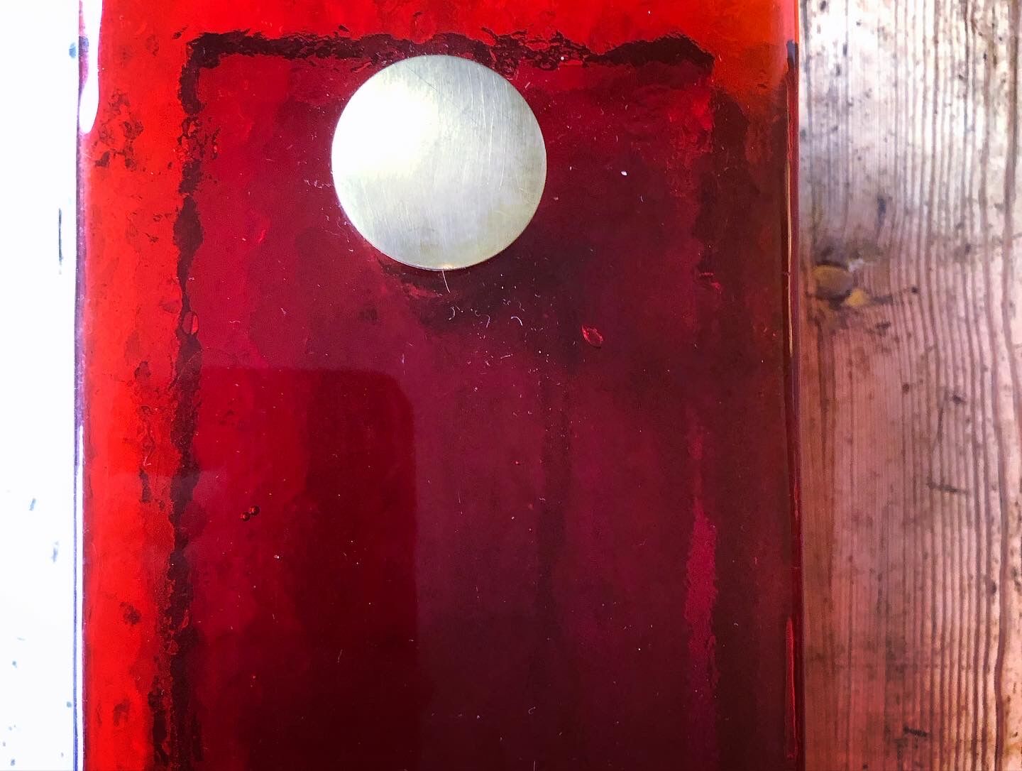 Old vintage glass and brass store door handle
