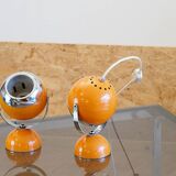 Paire de lampes eyeball orange space age