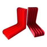 Pair of vinyl record racks Boa Inter Holland from the 1970s.