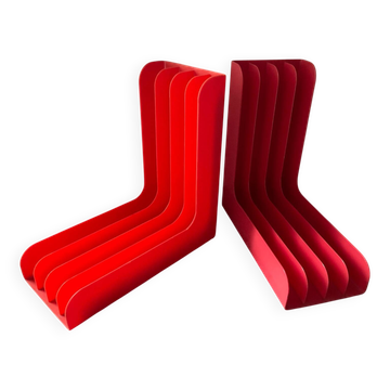 Pair of vinyl record racks Boa Inter Holland from the 1970s.