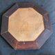 Octagonal mirror, glossy varnished oak, Art Deco.