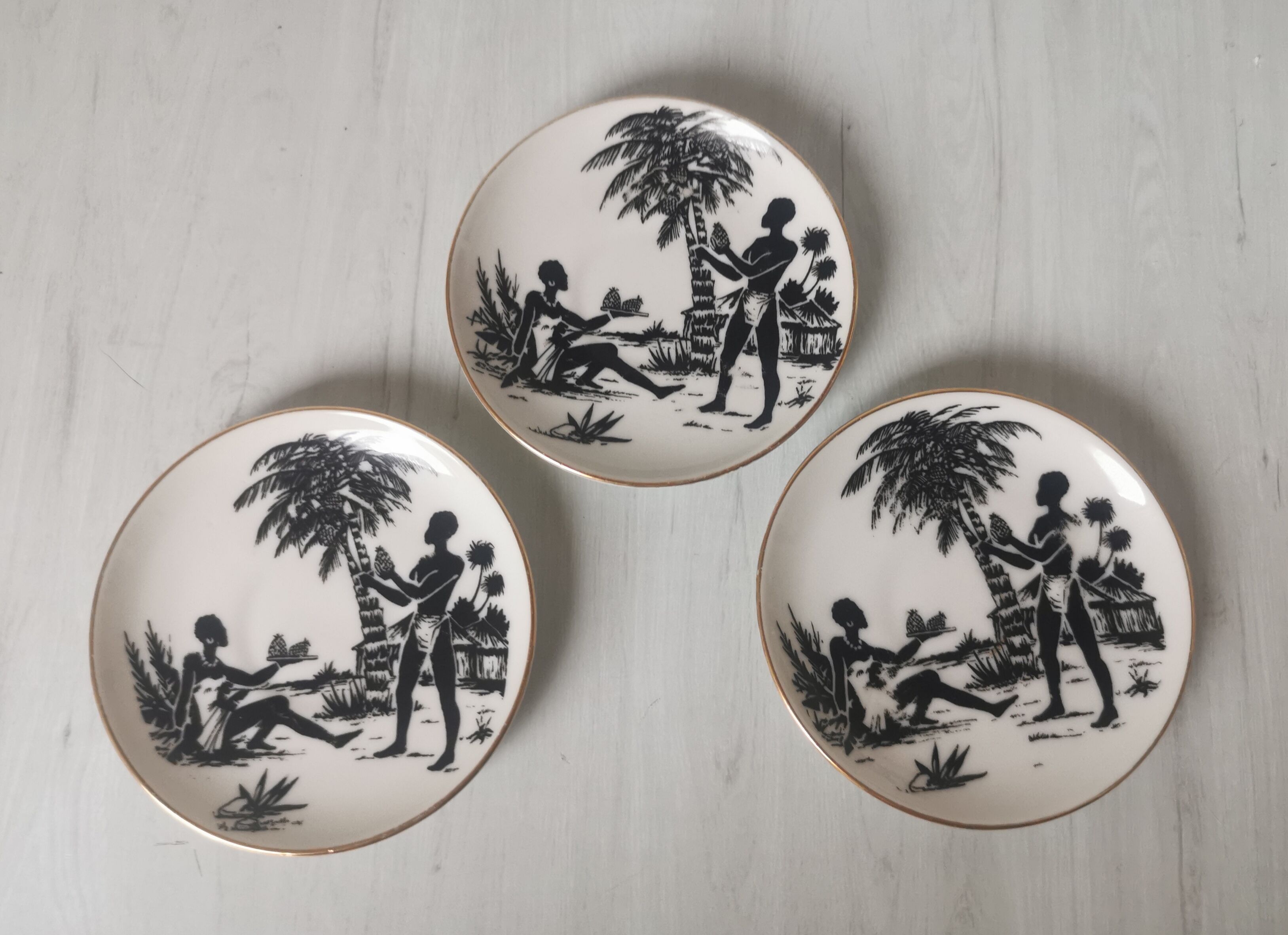 Coffee service African porcelain décor from Limoges