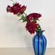 Murano Glass Vase with Blue and Light Blue Canes and Avventurine, 1980s