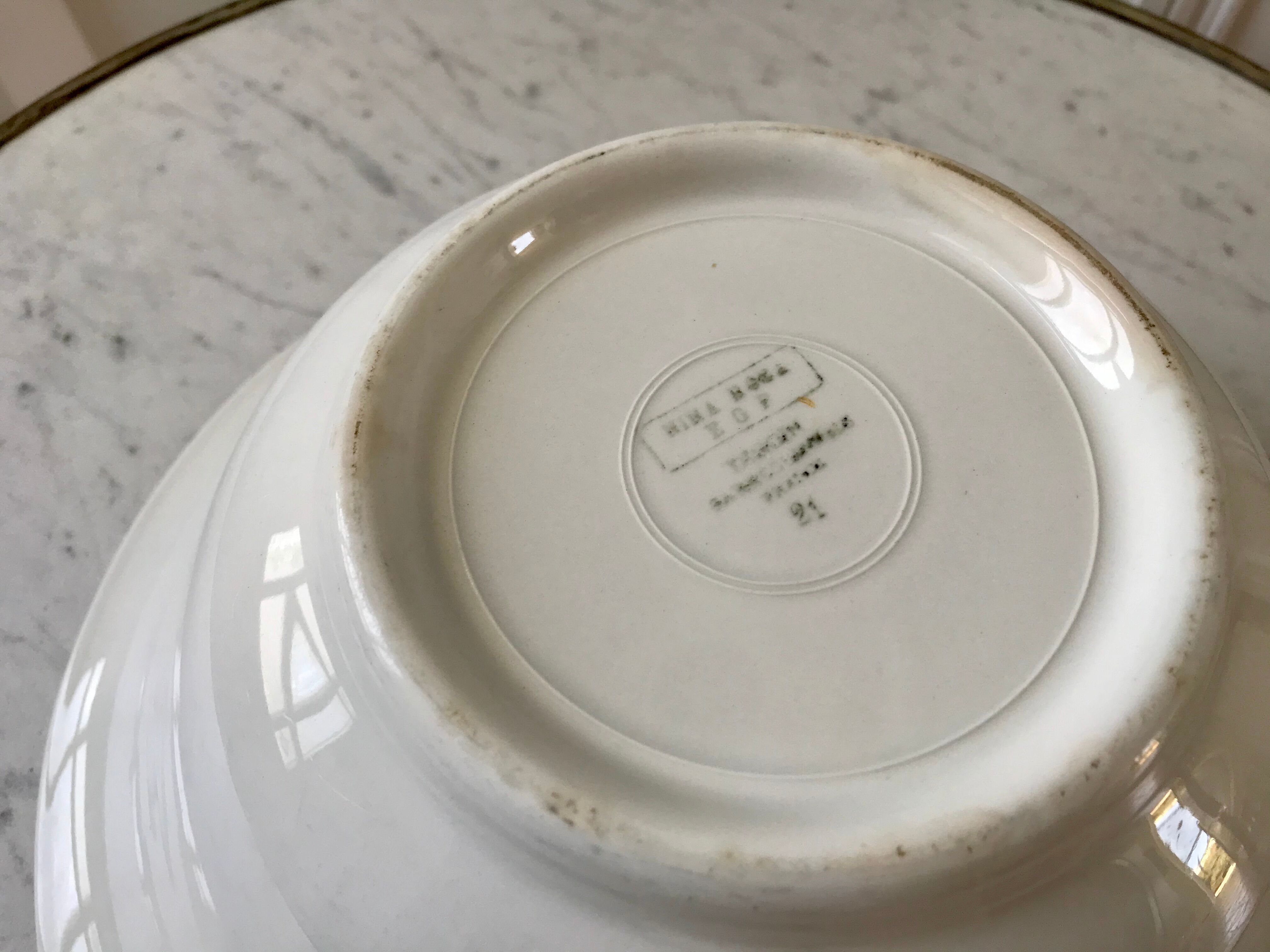 Salad bowl Digoin Sarreguemines model Nina Rosa years 30-40