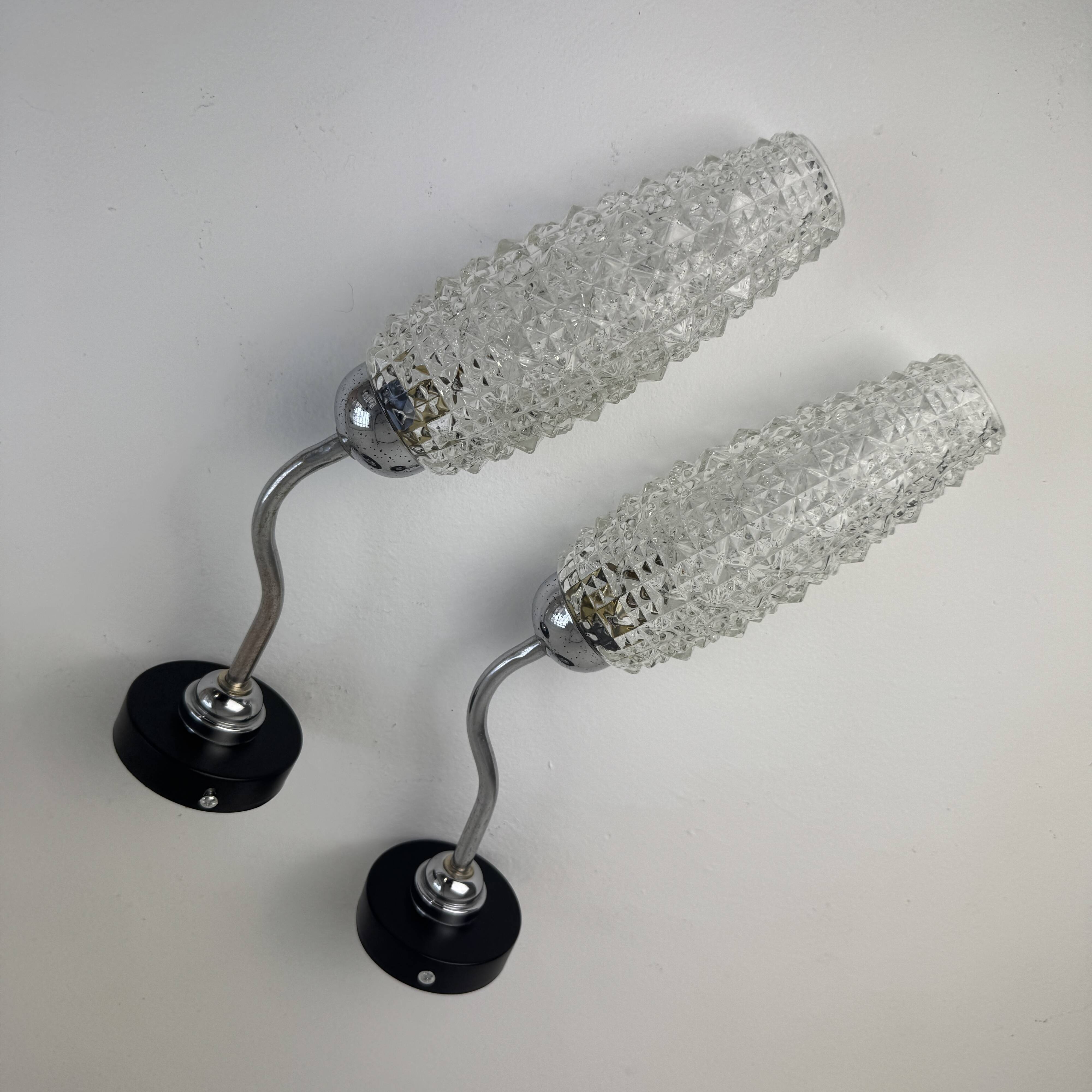 Pair of vintage swan neck wall lights