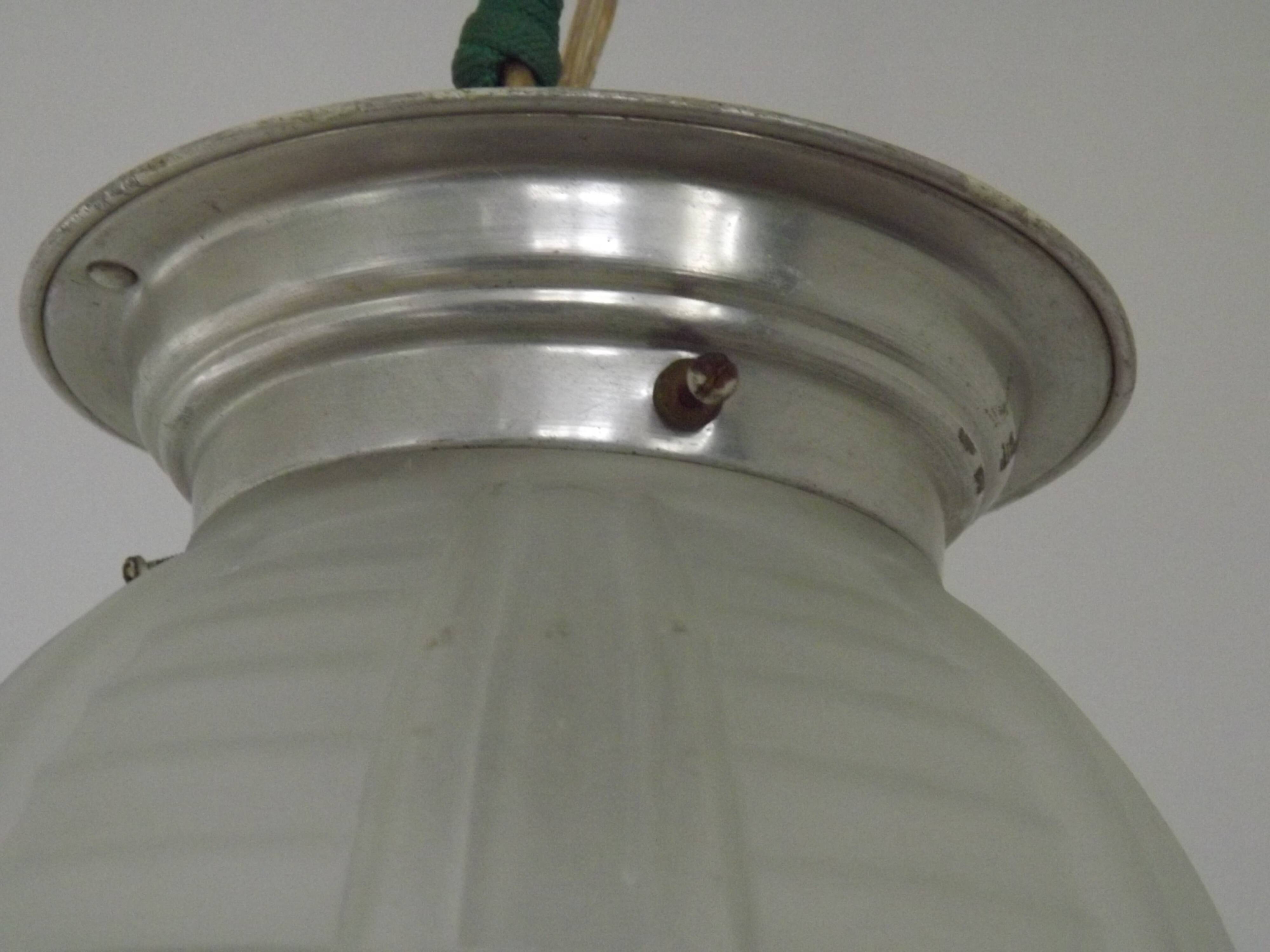 Art Deco ceiling light in glass and metal