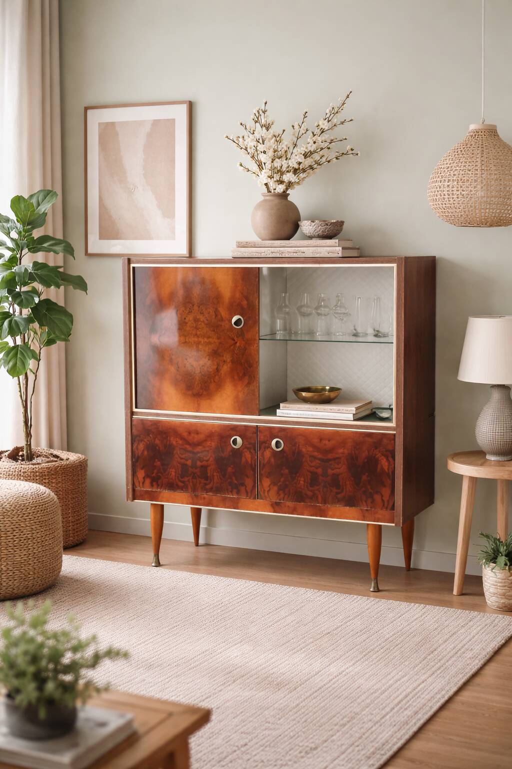 Vintage walnut buffet bar