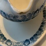 5 plats en faïence bleue ancienne Longchamp 1930 modèle Marcel