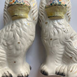 🐶 Pair of Staffordshire earthenware dogs