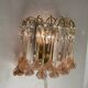 Pink Murano Glass Flower Sconces 1970’s