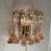 Pink Murano Glass Flower Sconces 1970’s