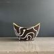 Yellow and black ceramic aperitif bowl, free form, West Germany.
