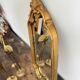 Vintage rectangular baroque mirror in golden resin