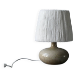 70s stoneware lamp with wool lampshade