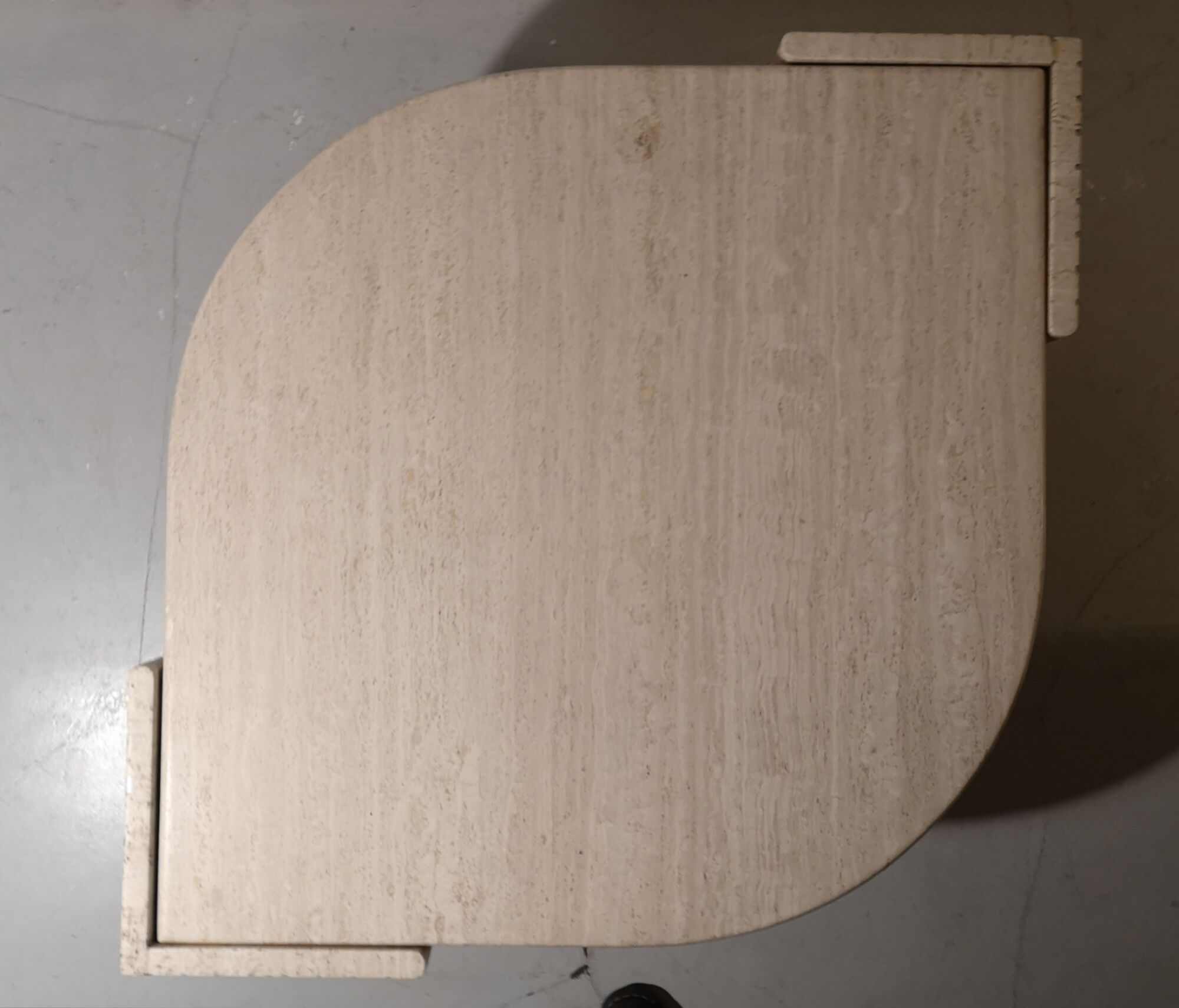 Italian travertine drop coffee table roche bobois, 1970