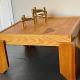 Table basse vintage pin massif