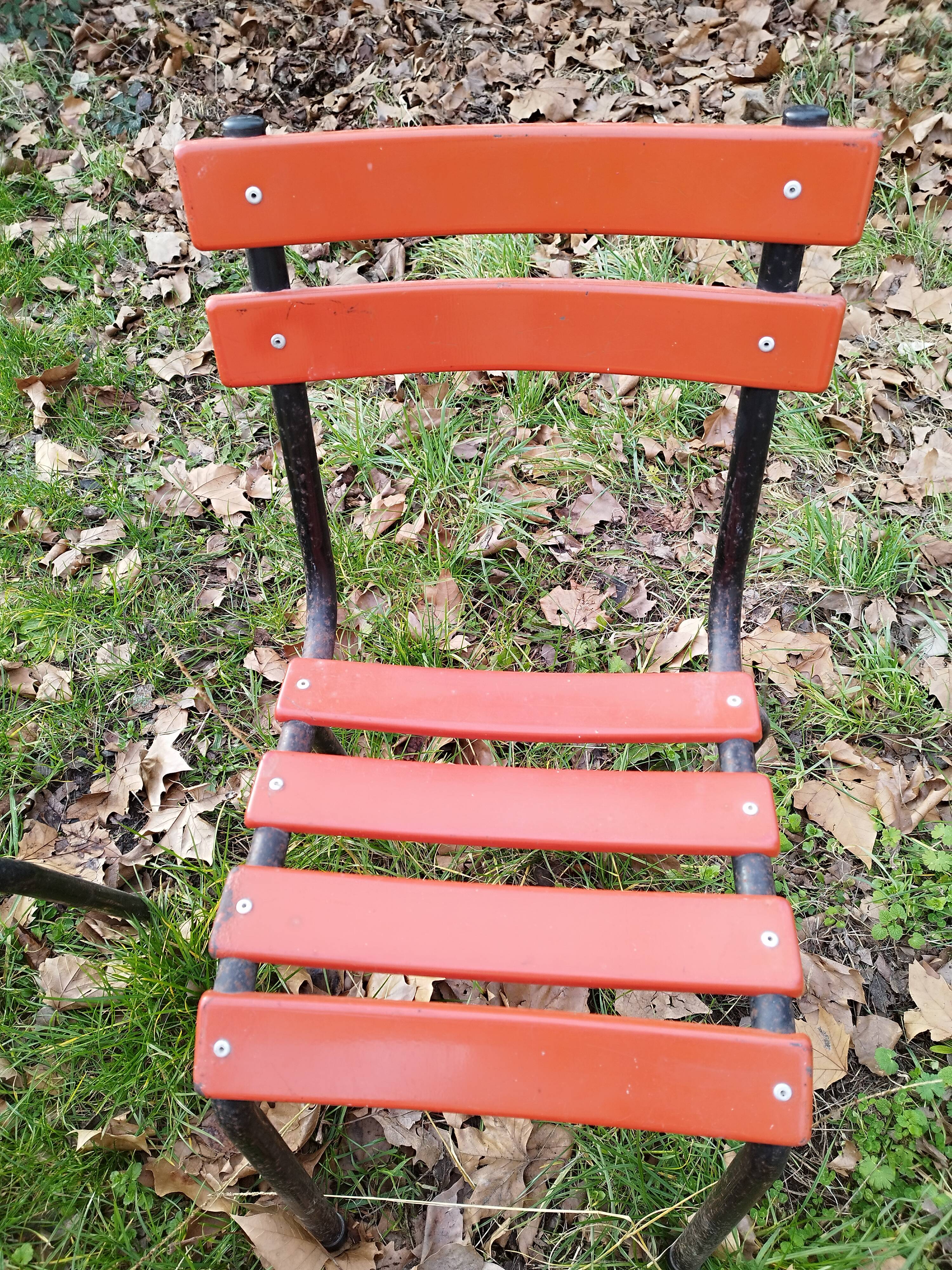 Vintage bistro metal chairs