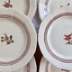 6 antique flat plates made of ironstone from Sarreguemines - Armelle model