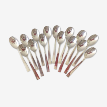 15 silver metal spoons - modern shape