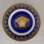Rosenthal Versace Medusa Blue Porcelain Plate in Black Box