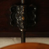 Vintage walnut wall-mounted coat rack for school, bistro.