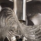 1 of 6 Large transparent glass pendant by Peill & Putzler, Germany, 1970s