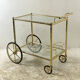 Rolling table in gilded metal imitation vintage bamboo 70's