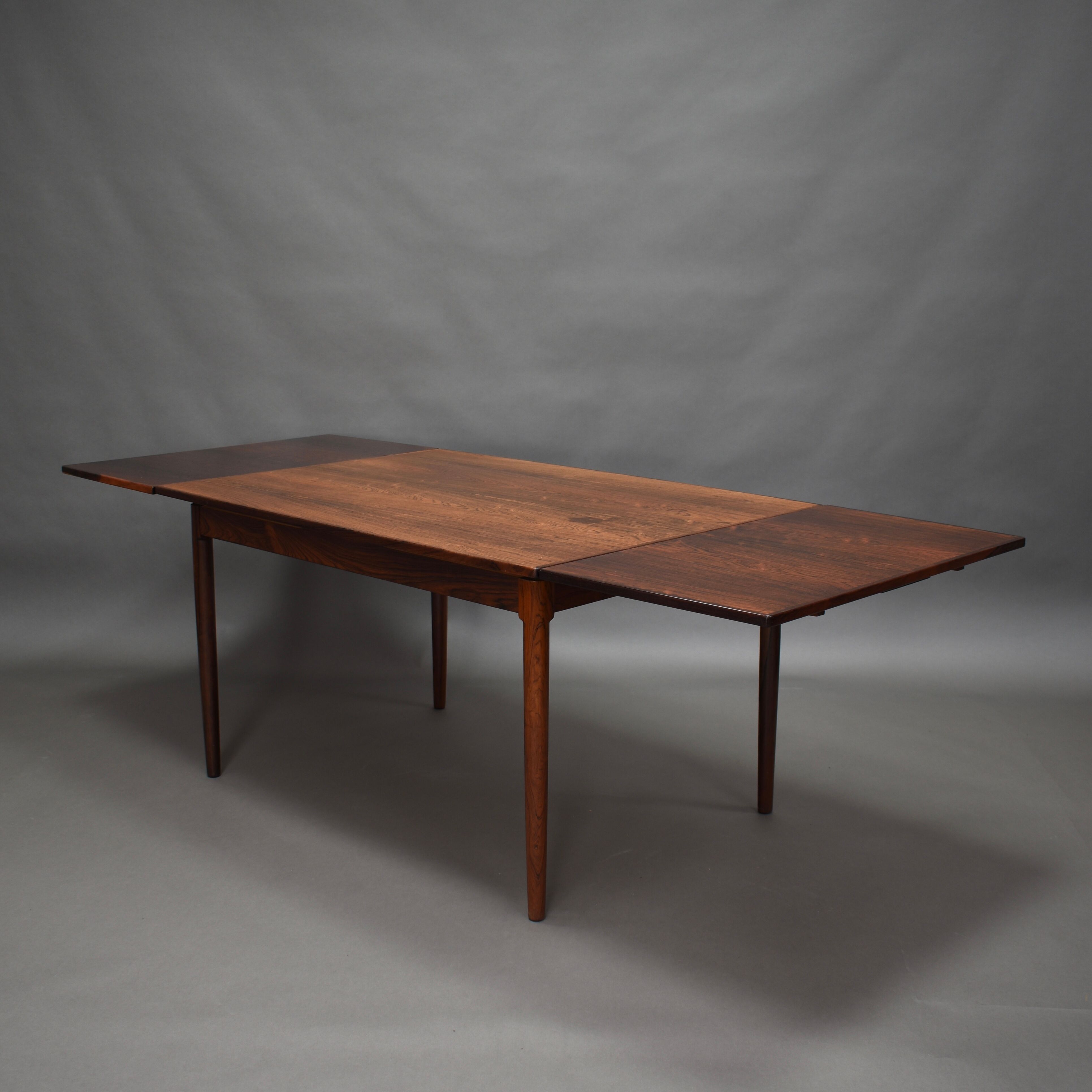 Brazilian rosewood extendable dining table by Niels O. Møller, Denmark – circa 1950