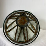 Ancien vase en verre et ferronnerie