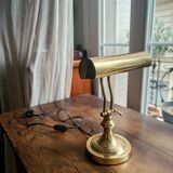Golden brass desk/banker's lamp