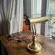 Lampe de bureau banquier en laiton doré