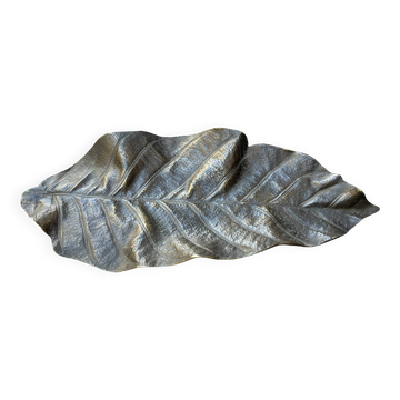 Ancien vide-poche en bronze en forme de feuille  – Art Nouveau / début XXᵉ