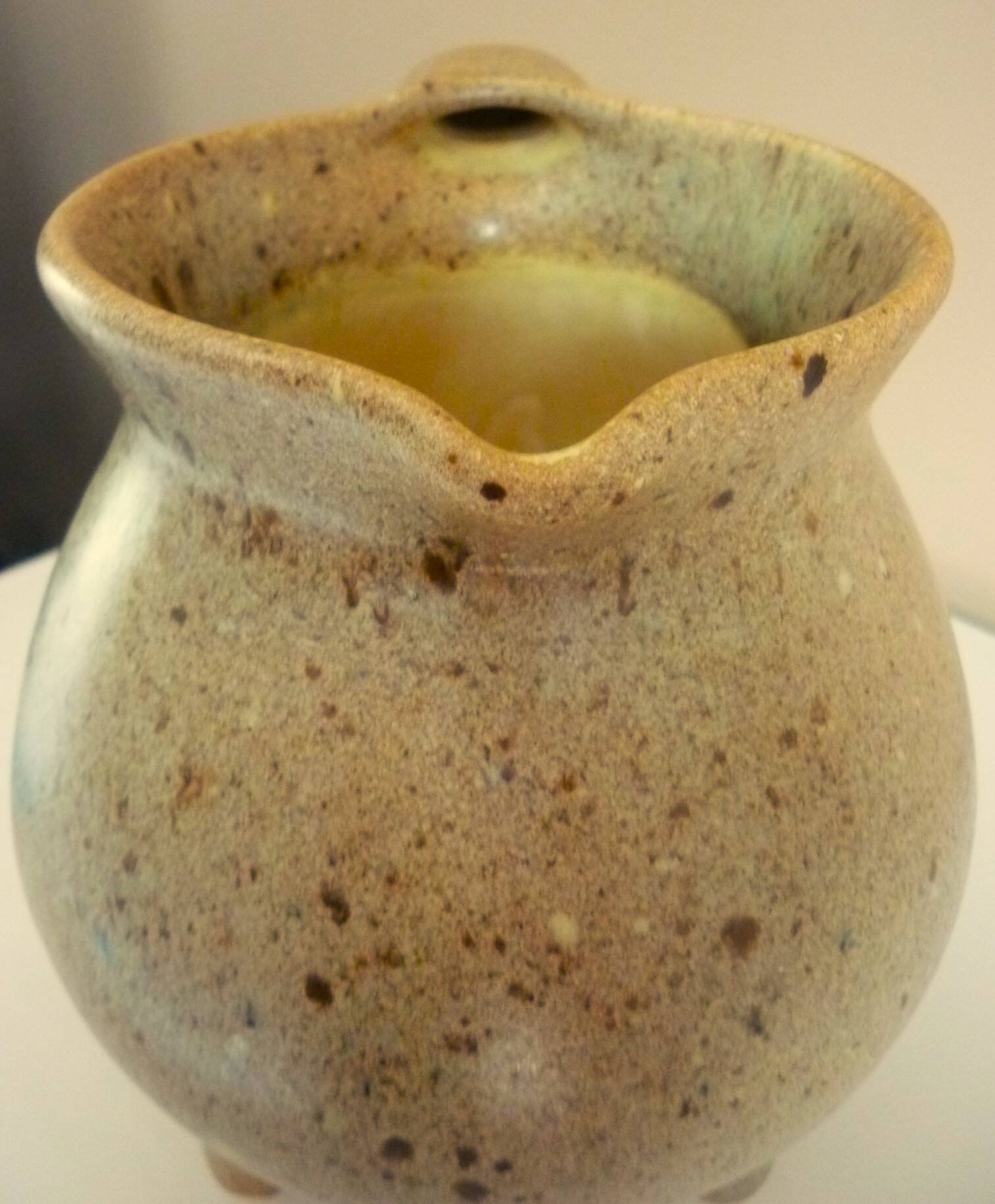 Tripod pitcher in glazed ceramic, signed Périgord pottery, 1950s/1960s