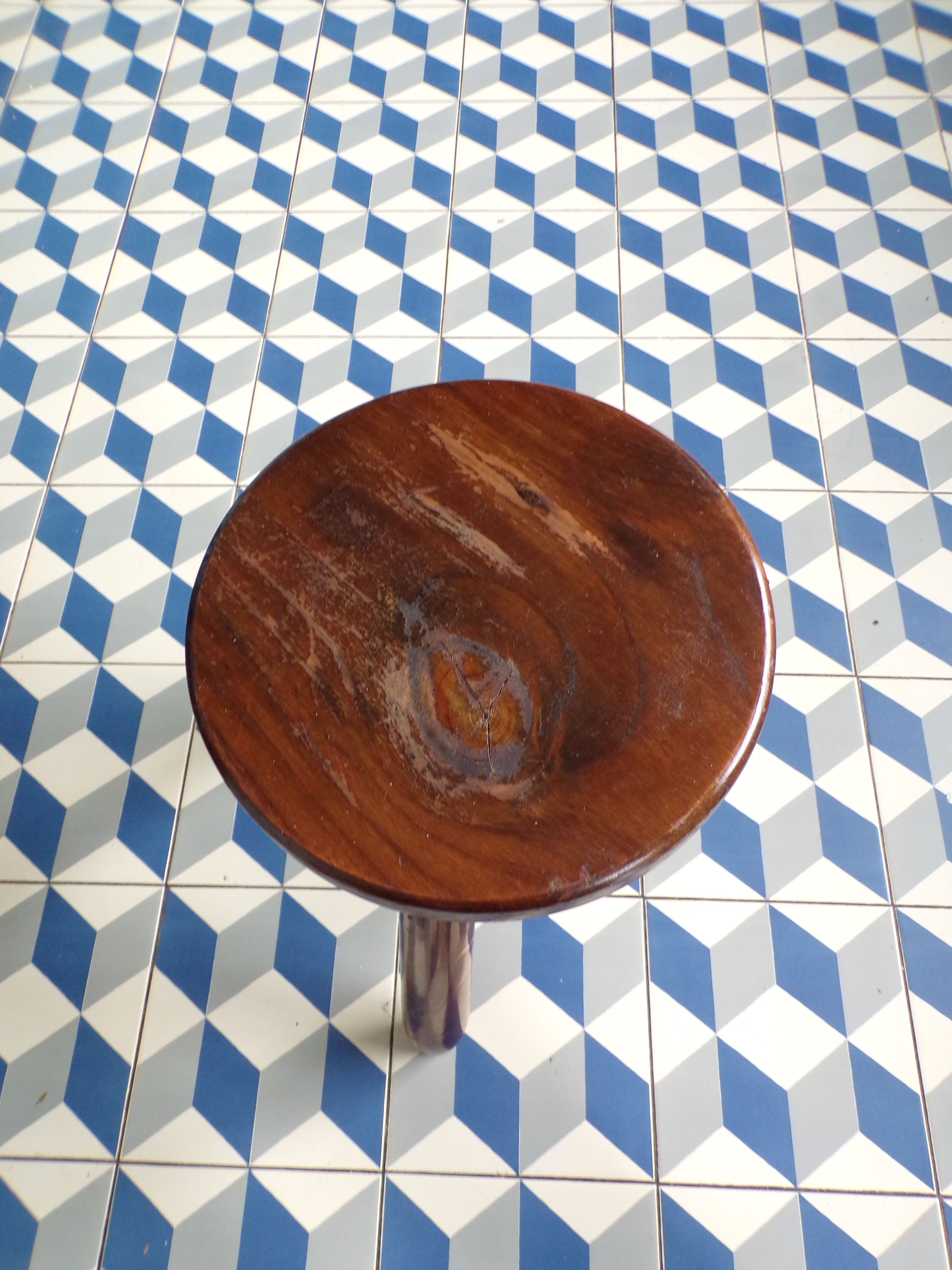 Vintage wooden tripod stool