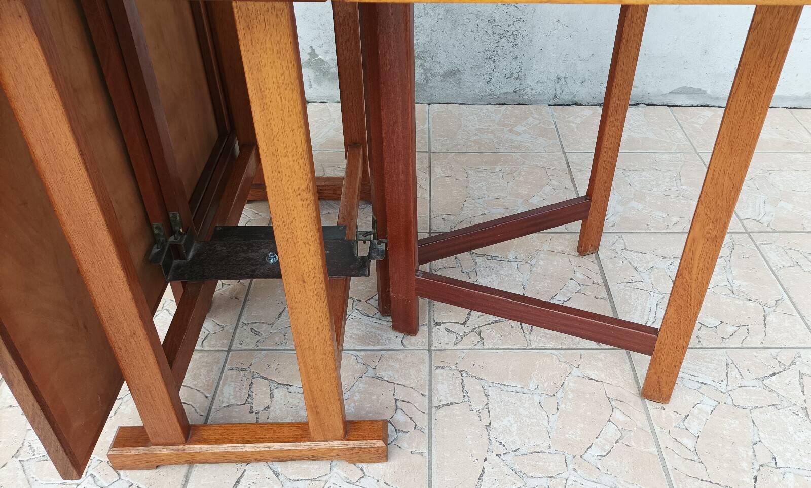 Folding table in beech from 1950