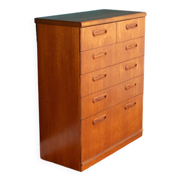 Commode rétro en teck des années 1960 à 2 tiroirs sur 4 tiroirs par Meredew