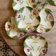 Set of 10 antique slip plates with flower decorations