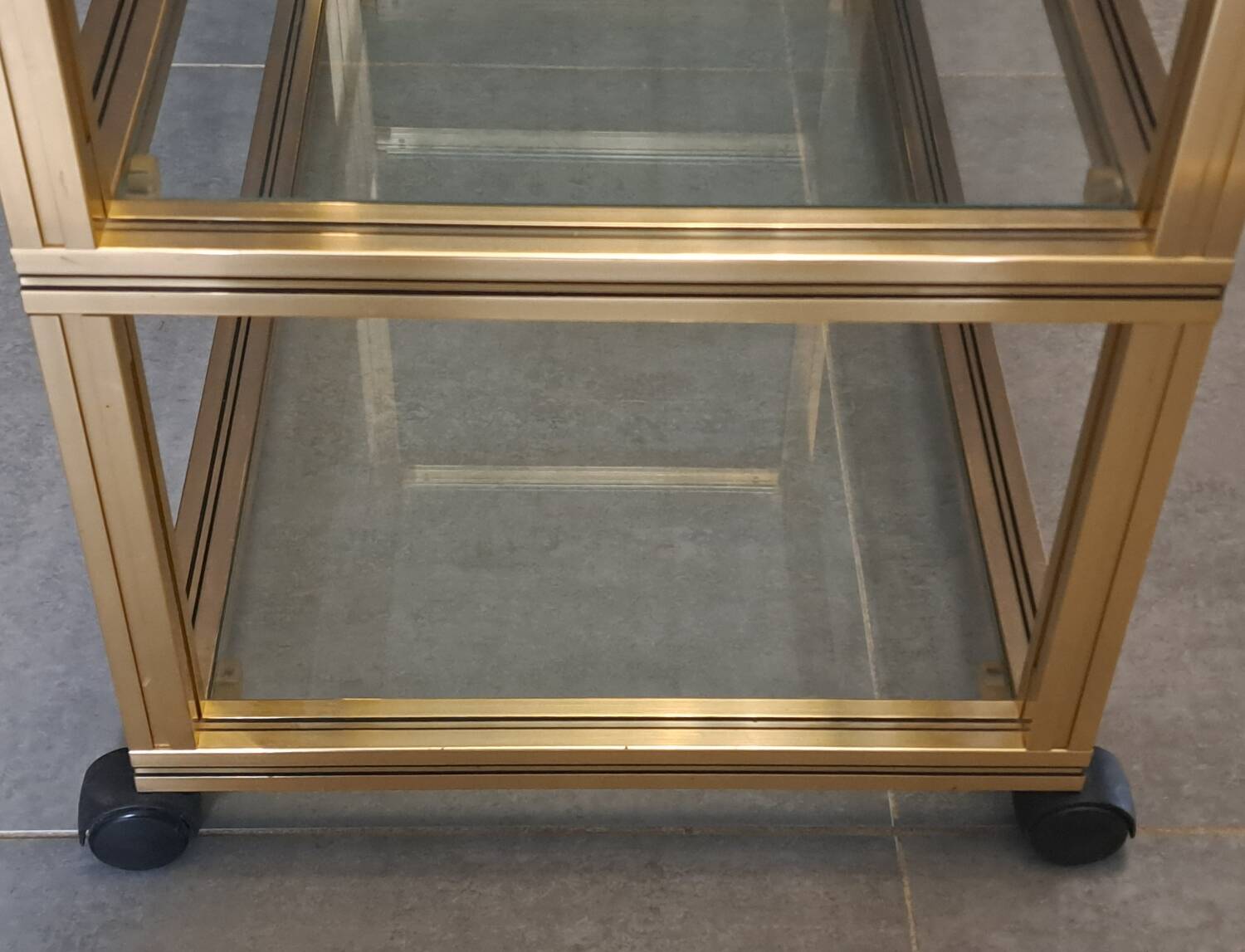 Pierre Vandel serving trolley in gold aluminum