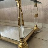 Hollywood Regency Glass Coffee Table